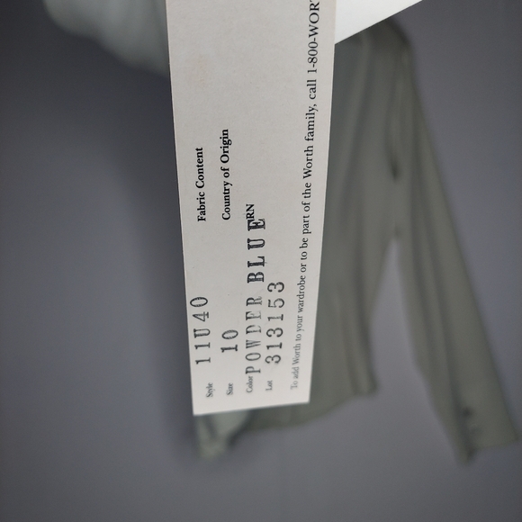 Worth Silk Button‎ Shirt 10 Pearl Button Stretch Long Sleeve Blouse Chambray M - Picture 8 of 8
